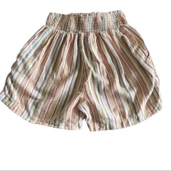 Final Touch striped paper bag tie Linen blend shorts Size S - Picture 2 of 7